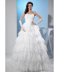 Shop best price beautiful sweetheart lace tiered ballgown wedding dress online. Free Shipping and Custom-made. Pro since 2009.