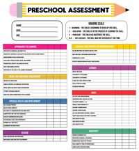 Printable Preschool Assessment Forms