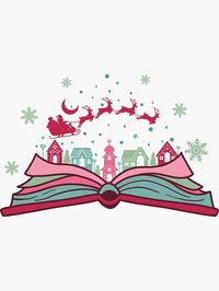 "Christmas Reading Book Lover " Sticker for Sale by ArtMeetsPizza