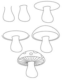 Learn how to draw a mushroom with simple step by step instructions