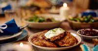 Potash Twins’ Perfect Pickle Latke with a Dill-icious Creme Fraiche Topping