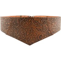 Adorn yourself with fantasy elegance when you wear the Ladies Elven Swirl Belt. Made of high quality vegetable tanned leather and hand stitched together, this medieval fantasy belt is embossed with a beautiful swirling vine pattern. Wide at the front with a downwards point, the belt narrows at the sides and is fastened with leather cord lacing at the back. This medieval waist belt is available in a variety of sizes, listed by waist measurement in inches. Choose between black leather with steel h