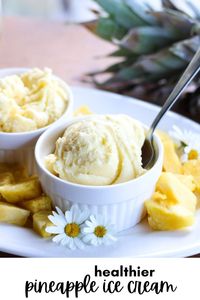 This simple, refreshing pineapple ice cream is dairy-free, quick to make and made with healthy ingredients. Cool down and enjoy without any guilt!
You can make it with an ice cream maker, but I also give two other methods if you don't have one.