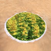 Blooming Yellow Loosestrife Round Beach Towel by Ira Niva - Ira Niva - Website