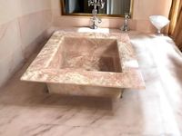 Rose Quartz Sink - Natural Stone Bathroom Basin / Healing Crystal Vessel Sink