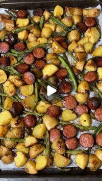 Carman Wilken on Instagram: "This Sheet Pan Smoked Sausages, Green Beans and Potatoes is a simple and delicious meal that only takes 5 ingredients and about 5 minutes of prep! #sheetpandinner #easyrecipe #potatoes #greenbeans #sausage #yum #food"