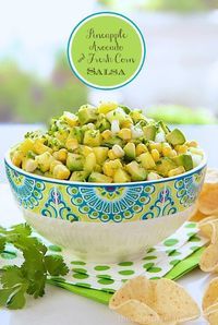 Pineapple, Avocado and Fresh Corn Salsa https://thecafesucrefarine.com/pineapple-avocado-and-fresh-corn-salsa/