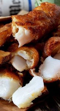 ENGLISH-STYLE FISH AND CHIPS RECIPE ~ The batter in this Fish is super light and crispy