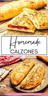 Want a twist on pizza night? Try this delicious Calzone recipe for dinner tonight! All your favorite pizza toppings like pizza sauce, mozzarella cheese, Canadian bacon and pepperoni stuffed inside a pizza dough then baked! These calzones are a meal the kids will flip over! #calzone #recipe