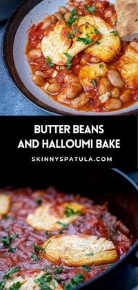 Combining beans in a rich tomato sauce with chewy halloumi, this butter beans and halloumi bake makes the perfect vegetarian dinner. Scoop the delicious sauce with some crusty bread and enjoy it on its own or with a salad.