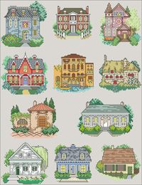 Colors: DMCStitches: 138w x 180hCanvas: Aida 14Size: 25.04w cm x 32.66h cm 9.86 x 12.86 inchesWhen buying a template, you will only receive a template in PDF format, 22 pages long.Cross stitch design Victorian houses.Compound: DMC color card pattern with black and white symbols type of finished embroideryYou can print it out or use it on your computer. Fabrics, floss or other materials are not included in the list.Attention!!! Dimensions without allowances, it is necessary to add at least 510 cm