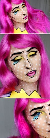 halloween cartoon pop art makeup tutorial hiilen sminblogg skönhetsblogg hiilen videotutorial