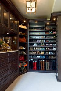 Master Closet traditional closet; love the tall bottom section for boots.