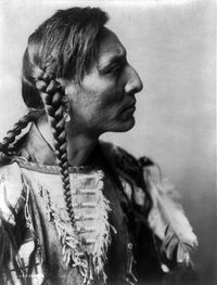 Spotted Bull of the Mandan Tribe 1908  Photo by Edward S Curtis via Library of Congress  The Mandan are a Great Plains tribe who traditionally lived predominantly on the lands ofNorth Dakota.  #NativeAmerican