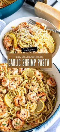 Easy 30-Minute Lemon Garlic Shrimp Pasta