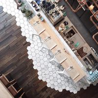 “beautiful design, friendliest staff + delicious coffee (and that tile )…