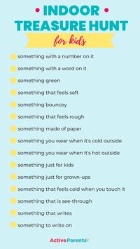 Indoor Scavenger Hunt for Big and Little Kids – Active Parents