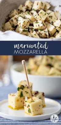 Delicious Marinated Mozzarella Recipe #marinated #mozzarella #recipe #cheese #charcuterie #snack #herbs 