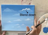 How To Paint Clouds - Simple Puffy Clouds - Step By Step Painting