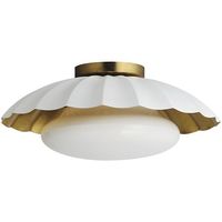 The Primrose Flushmount from Maxim Lighting pays tribute to Art Deco elegance, combining nostalgic detailing with functionality. This luxurious steel flush mount features a scalloped shade that evokes a sense of timeless sophistication, creating a transitional vibe that complements various interior styles. The opal white schoolhouse glass diffuses the light from the LED, casting a radiant glow throughout your space. Adjust the brightness level when you pair Primrose with a separately sold ELV di