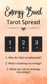 Looking for an energy boost? A 3 card Tarot spread for some insight into why you may be lacking energy. Every once in a while, we just don’t feel quite right or we are drained and running on fumes. This reading will give you the energetic boost you need to keep going in your day and your life. A fresh and uplifting perspective to bring a bounce back to your step.