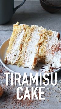 This super delicious Tiramisu Cake recipe comes with detailed step-by-step photos and video.   Tiramisu Cake Recipe by Also The Crumbs Please   #tiramisu #tiramisucake #cake #italiandessert #dessert #baking #tiramisucakerecipe