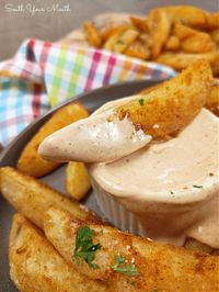 Shut Yo Mouth Fry Sauce! A zesty dipping sauce somewhere between Freddy’s Fry Sauce and Chick-Fil-A Sauce made with a splash of pickle juice, that’s perfect for everything from French fries to chicken tenders to burgers to fried shrimp!