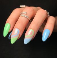 #pressonnails #nails #nailart #nailsofinstagram #naildesign #nailstagram #nailideas #nailartdesigns #nailartideas #swirlnails #abstractnailart #abstractnails #bluenails #greennails #summernails #springnails #colorfulnails