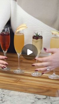 Kayti Lavergne on Instagram: "My favorite lineup of Holiday hosting Mimosas 🥂 

Comment “link” or “recipe” for full printable recipe

Facebook click here: https://www.homemadefoodjunkie.com/four-delicious-fall-mimosas-recipes/

#mimosa 
#brunchdrinks 
#thanksgivingdrinks 
#christmasdrink 
#mimosarecipe"