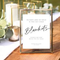 "🌿 Celebrate your special day with warmth and style. Our modern minimal \"To Have and to Hold, If You Get Cold\" blanket sign is the perfect addition to your wedding decor, providing your guests with cozy comfort and a touch of sophistication. This is a digital, editable, and printable sign, allowing you to personalize with your names and wedding date for a truly unique touch. ✨  ------------------------------------------------------------------------------ **Please note this is a digital product - nothing physical will be shipped to you. Once you have placed your order you will receive a link to edit your template online using the software Templett. No waiting for designers - get access immediately ------------------------------------------------------------------------------ ♥♥ TRY BEFO