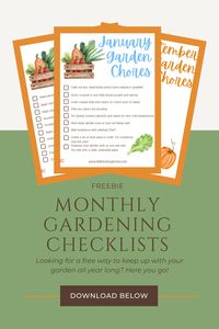 Download these free monthly garden checklists to keep you on track with garden chores that need to be done each month! These free printables can be downloaded and used year after year!