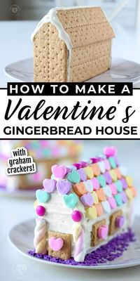 This Valentine's Day Gingerbread House from Smart School House is incredibly fun for kids and parents to make together on Valentine's Day! Find out how fun it is to make a gingerbread house that's Valentin's Day themed, covered in hearts, and tastes incredible! Make this DIY Valentine's Day gingerbread house today!