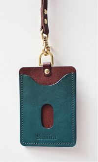 Italian Leather ID Card Holder in Teal and Dark Brown Colours FREE Personalisation - Etsy