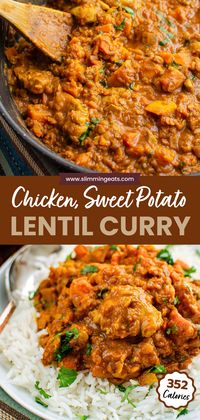 Enjoy a delicious bowl of Chicken, Sweet Potato, and Lentil Curry that's not only bursting with flavour but can also be effortlessly whipped up on your stove top or in a pressure cooker.