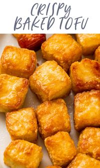 This is the BEST tofu recipe out there, if you want crispy, golden tofu that's full of flavor and easy to make. This crispy baked tofu creates a golden crust around quick marinated tofu cubes, and it's perfect for dipping or including in any recipe that uses tofu. Delicious.