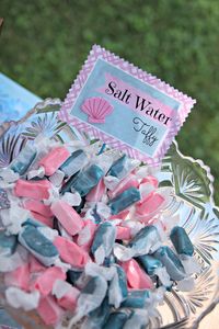 Mermaid Birthday Party Food ... How about some salt water taffy to go with the ‘sea’ theme?