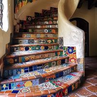 Step into style with these boho staircase design ideas! 🪴✨ 😍 1, 2, 3, 4, 5 or 6? Which one is your fave? 🌈 📌 Conceptual AI Art . . . . . . . . . . . #staircasedesign #staircase #bohostairs #homeinterior #kreatecube #homedecor #viral #trending #stair #colorful #tileart