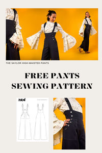 New Pattern Alert: Step into classic elegance with our latest free sewing pattern – The Saylor Suspenders High-Waisted Pants!