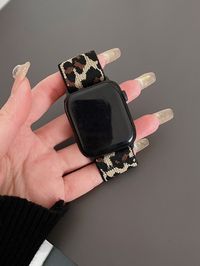 Multicolor    Nylon Leopard Print  Embellished   Smart Watches & Accs