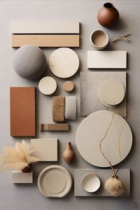 Moodboard interior design materials neutral color