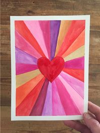 Heart burst paintings for Valentine's! A great art project for kids, teens, and adults alike.