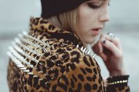 Leopard & Studs from 8 Amazing Studded And Spiked Jacket Designs