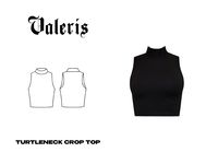 PDF Digital sewing pattern for Turtleneck Crop Top.