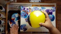 BALLOON SMASH!! l Acrylic Pour l Fluid Painting Techniques