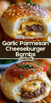 If you’re looking for a fun and indulgent appetizer, these Garlic Parmesan Cheeseburger Bombs are the answer! Imagine bite-sized, dough-wrapped cheeseburgers filled with savory beef, melty cheese, and seasoned with garlic and Parmesan. Perfect for game nights, parties, or a quick snack, these cheeseburger bombs will become a crowd favorite in no time.