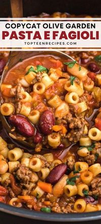 Are you looking for a quick recipe that can be made in about 30 minutes and is perfect for a cold wintery evening? If you answered yes, try this copycat Olive Garden Pasta Fagioli soup recipe. No more waiting in line to get into your favorite restaurant for this delicious soup. It can be made in 30 minutes at home!