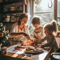 Family Baking Cookies: A smiling family enjoys a cozy baking session in a sunlit kitchen filled with love. #family #baking #cookies #kitchen #happiness #love #children #mother #aiart #aiphoto #stockcake https://ayr.app/l/ffqx