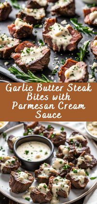 Garlic Butter Steak Bites with Parmesan Cream Sauce | Cheff Recipes