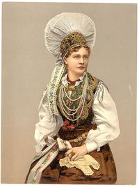 Slovenian woman in native costume, c.1890-1900