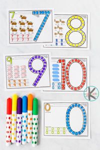 Kid will love practicing counting and tracing numbers 1-10 with these super cute, FREE Farm Do a Dot Printables. Toddler / Prek / Kindergarten